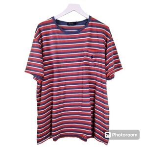 Polo Ralph Lauren Shirt Men's XXL Red Striped Crewneck Pony Logo